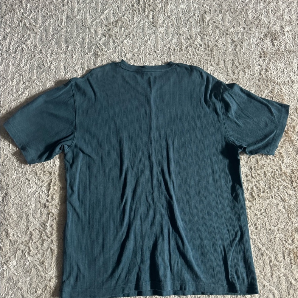 Geoffrey Beene Men's Short Sleeve V-Neck Shirt in Dark Teal - Picture 2 of 3